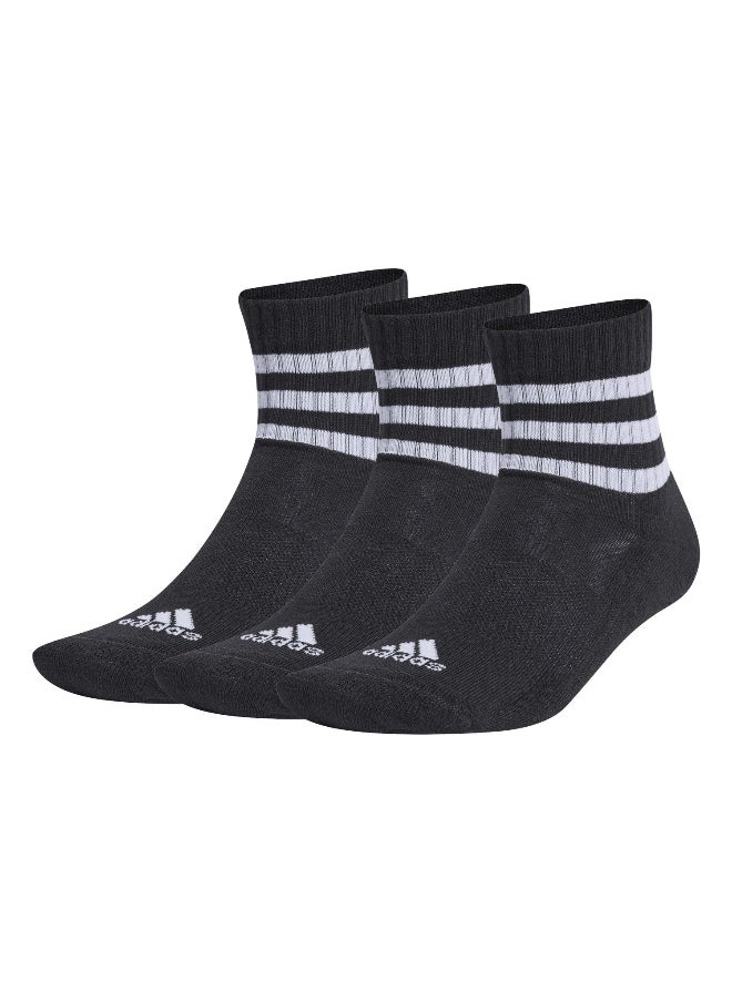 adidas 3 stripes cushioned sportswear mid cut pair pack unisex ankle socks
