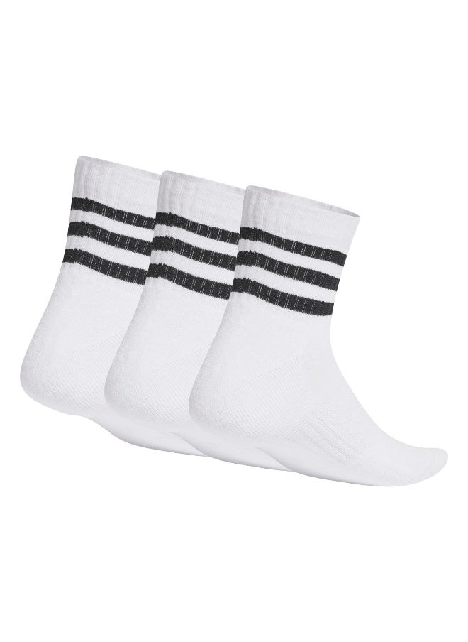 adidas 3 stripes cushioned sportswear mid cut pair pack unisex ankle socks