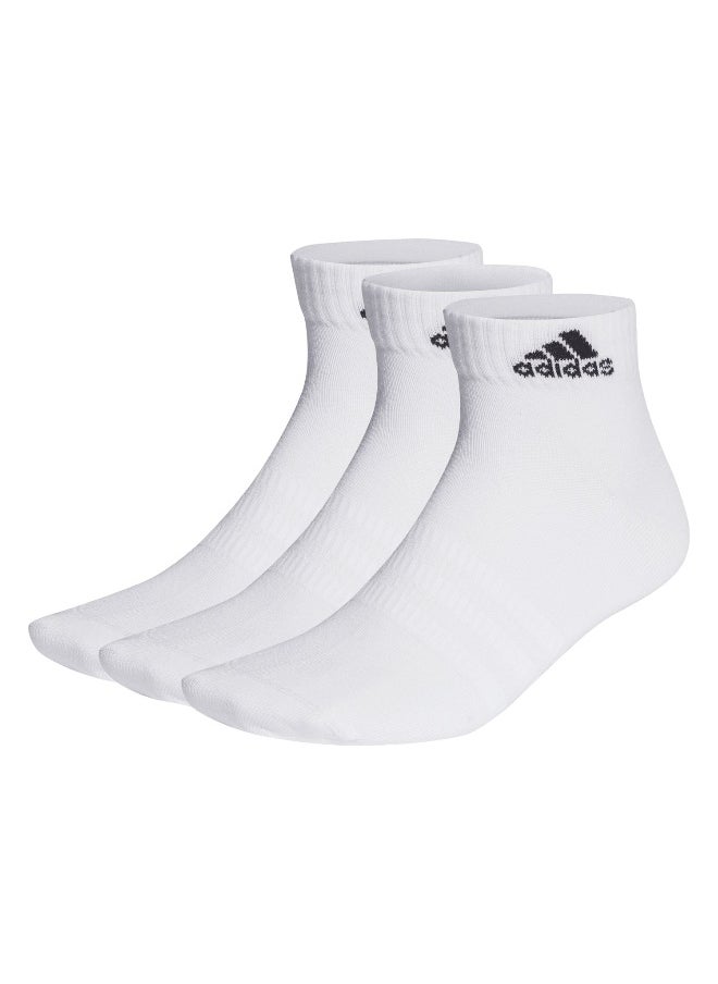 Adidas T Spw Ank 3P White Training Socks For Unisex 7.5K - 9.5K