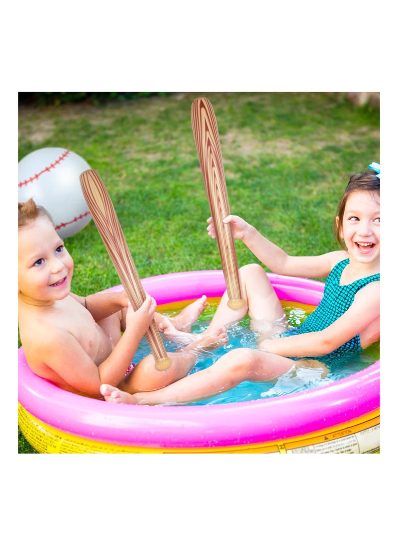 3 PCS Inflatable Baseball Set, 11-inch Inflatable Ball Baseball Bat Ball Baseball Baseball Bat Inflates Kids Baseball Party Favors for Pool Beach, Fun Sports Game Birthday Decor