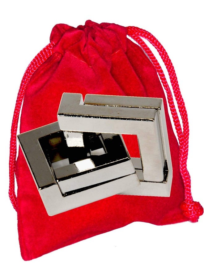 VERSAINSECT a Cast Metal Brain Teaser Puzzle Level 6 Difficulty Rating Bonus Red Velveteen Drawstring Pouch Bundled Items