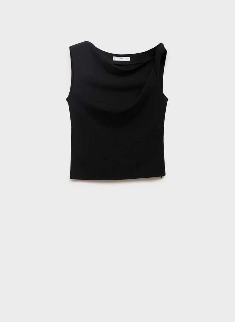 Straps Asymmetrical Draped Top