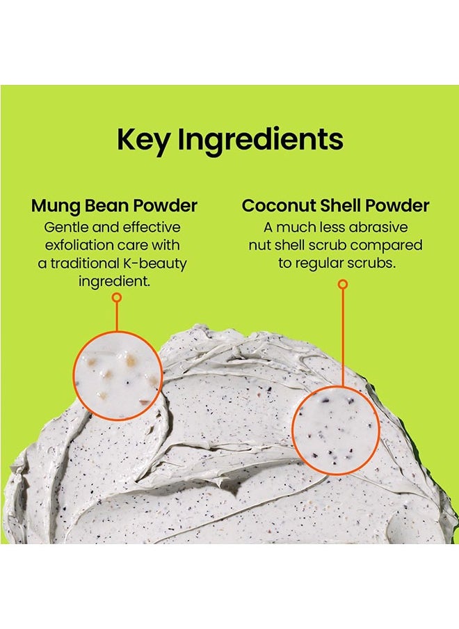 Mung Bean Pore Clay mask 120ml, Wash Off Mask for Blackhead and Whitehead Care, Gently  Exfoliate and Tighten Pores