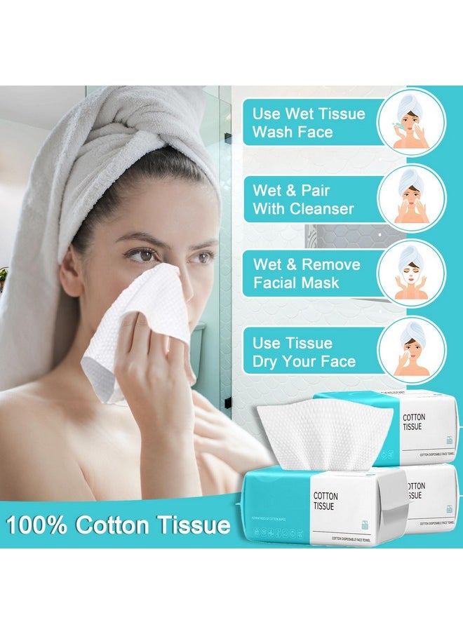 Disposable Face Towel,Cotton Facial Dry Wipe for Sensitive Skin, Facial Tissues for Skin Care, Facial Cleansing, Makeup Wipes, Makeup Remover Towels, Upgraded and Thickened