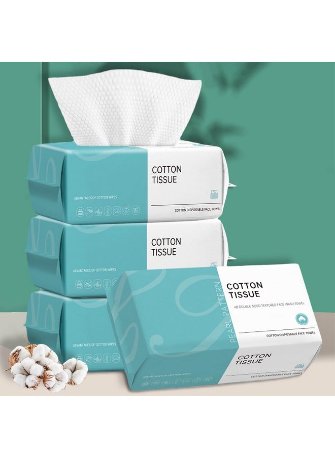 Disposable Face Towel,Cotton Facial Dry Wipe for Sensitive Skin, Facial Tissues for Skin Care, Facial Cleansing, Makeup Wipes, Makeup Remover Towels, Upgraded and Thickened