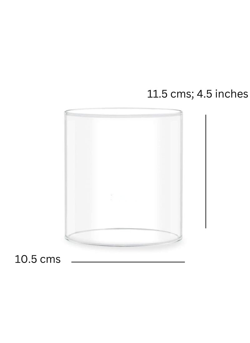 ServDharm Akhand Jyoti Diya Big Size 80 ml Oil Capacity Authentic Borosilicate Glass Cover