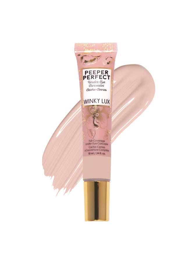 Winky Lux Peeper Perfect Under Eye Concealer, Makeup & Eye Brightener, Full Coverage Concealer for Dark Circles, Color Corrector & Eye Primer, With Collagen, Hyaluronic Acid & Vitamin E (Light)