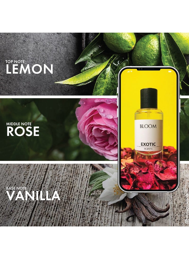 Exotic Scents Bloom Eau de Parfume - 60ml |Fruity Floral Fragrance, Long Lasting