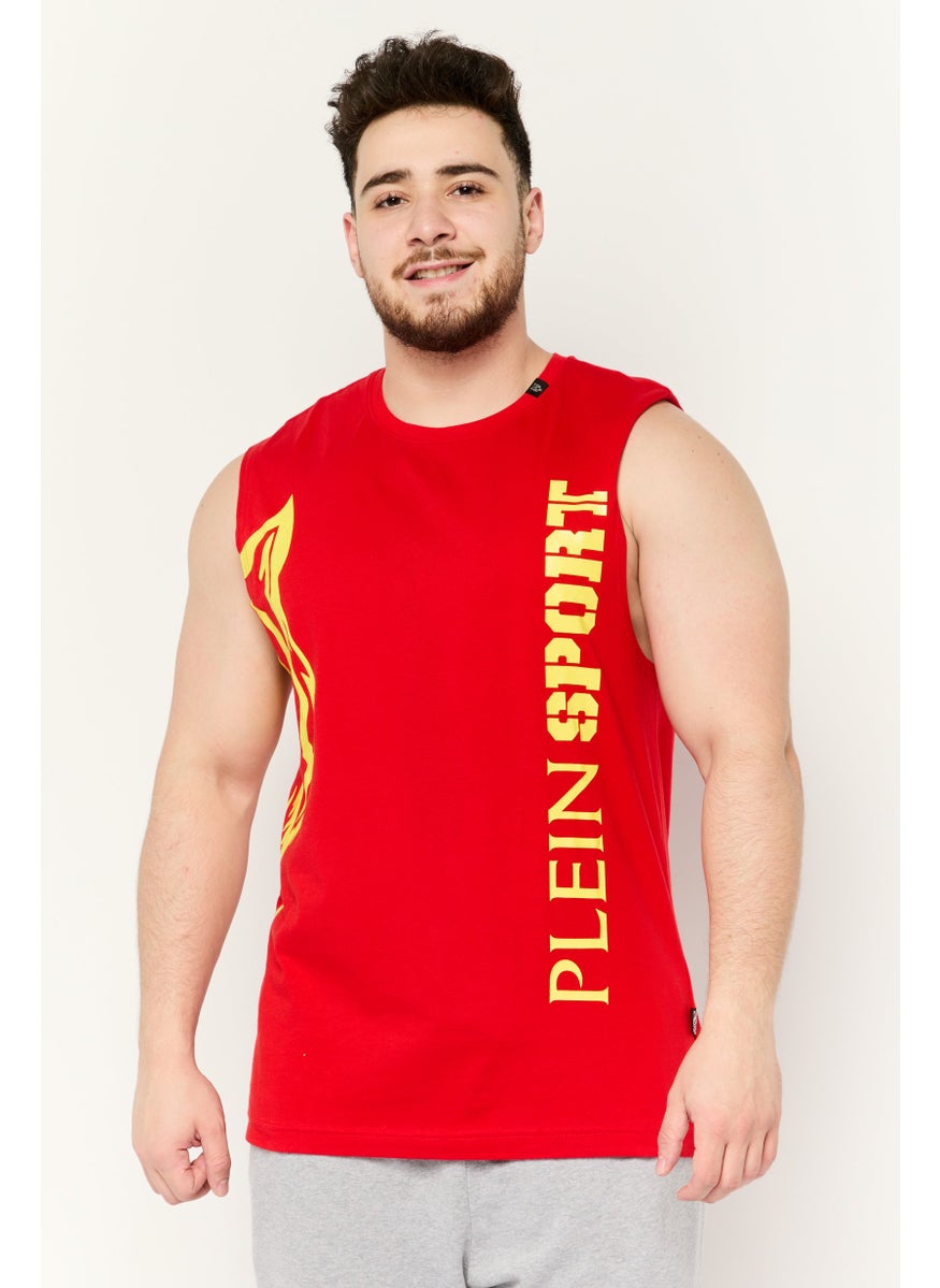 Men Sportswear Fit Sleeveless Training Vest, Red