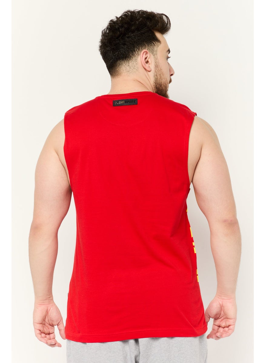 Men Sportswear Fit Sleeveless Training Vest, Red