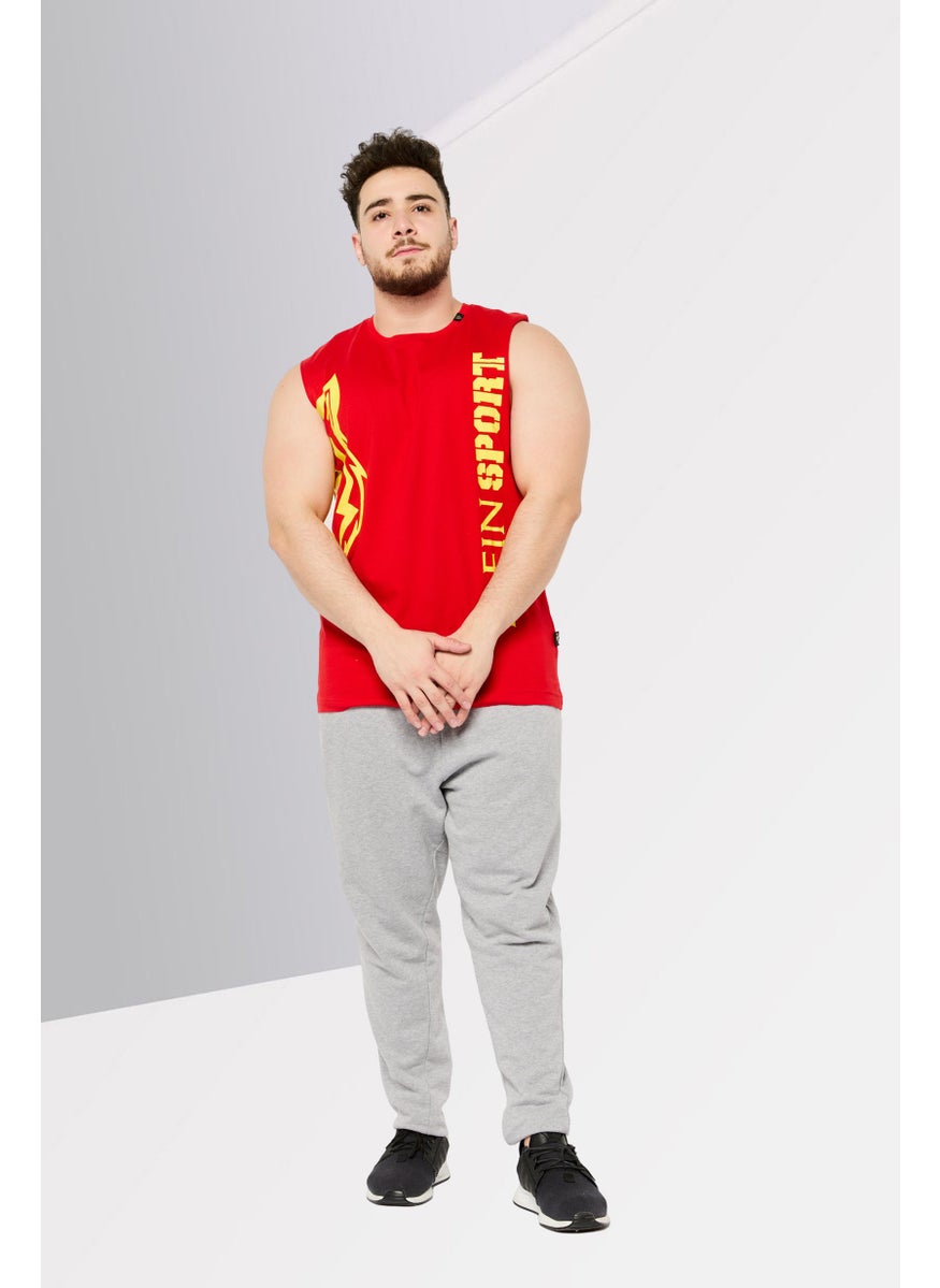 Men Sportswear Fit Sleeveless Training Vest, Red
