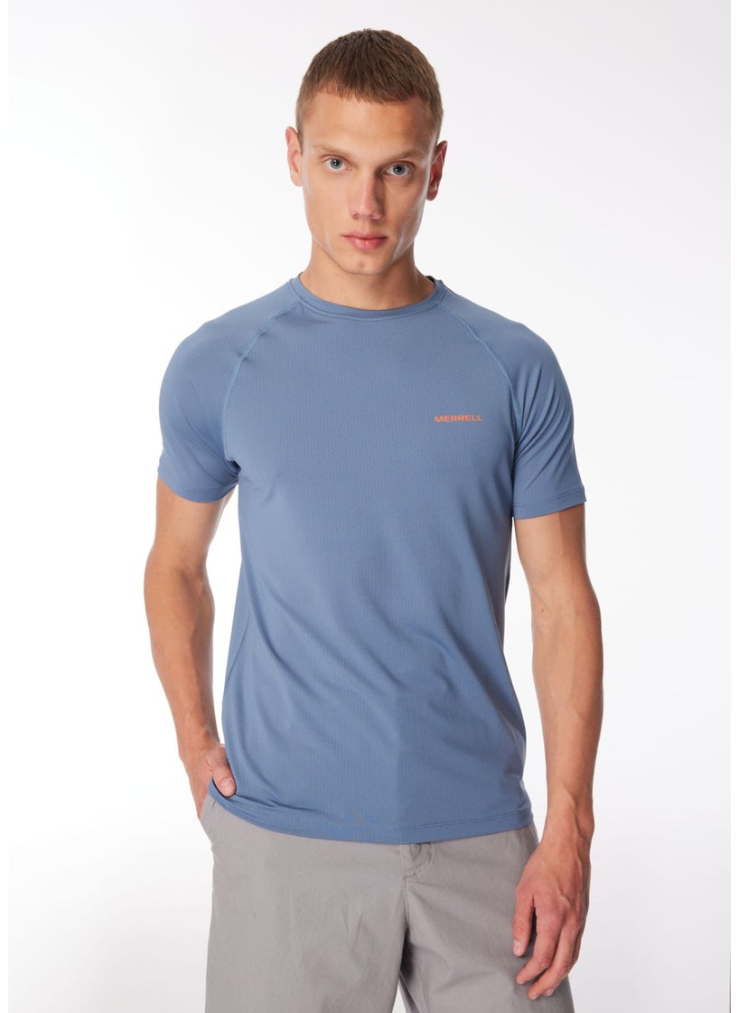Blue Men's O Neck Printed T-Shirt M3Tend_Tend