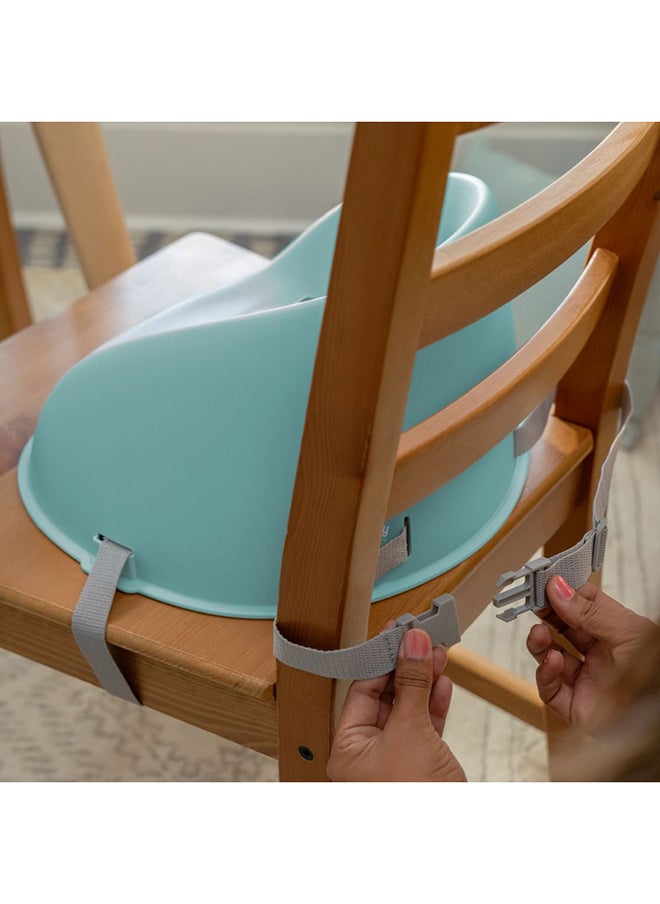 My Spot Easy-Clean Booster Seat – Portable, Wipeable Design with Safety Harness, Great for Meals, Teal (6–36 Months)