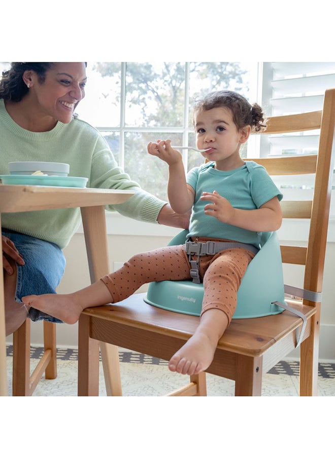 My Spot Easy-Clean Booster Seat – Portable, Wipeable Design with Safety Harness, Great for Meals, Teal (6–36 Months)