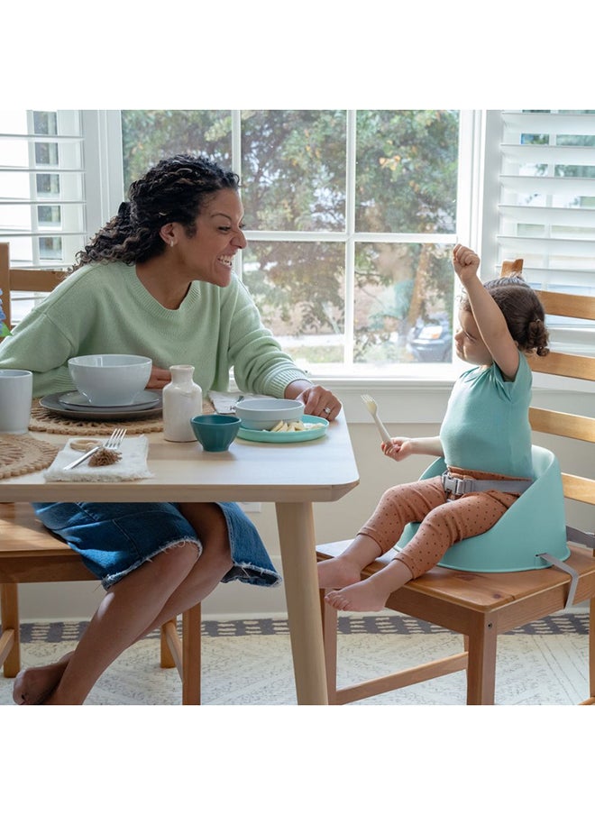 My Spot Easy-Clean Booster Seat – Portable, Wipeable Design with Safety Harness, Great for Meals, Teal (6–36 Months)