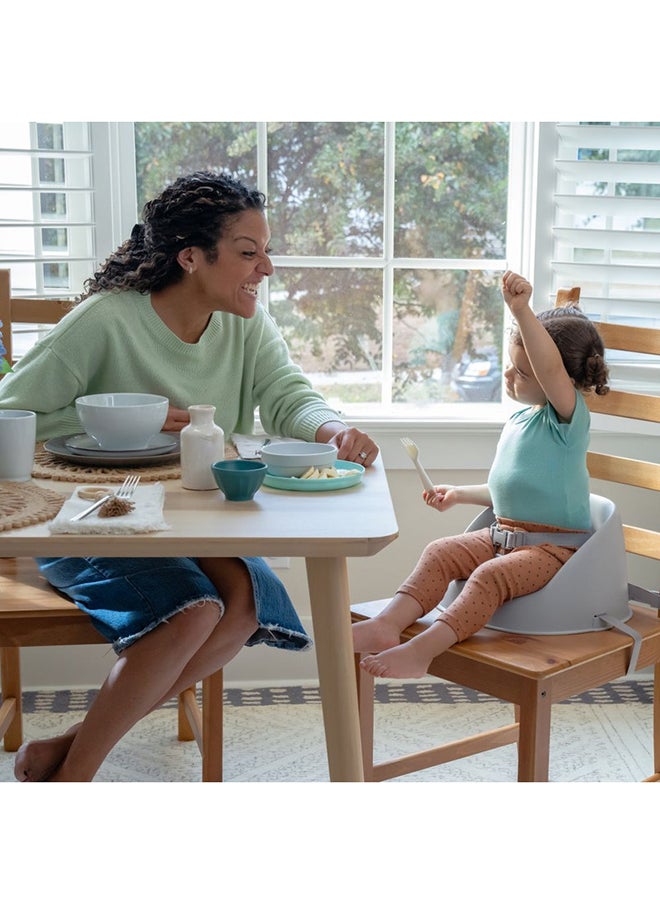 My Spot Easy-Clean Booster Seat – Easy to Clean, Lightweight, Attaches to Most Chairs, Grey (6–36 Months)