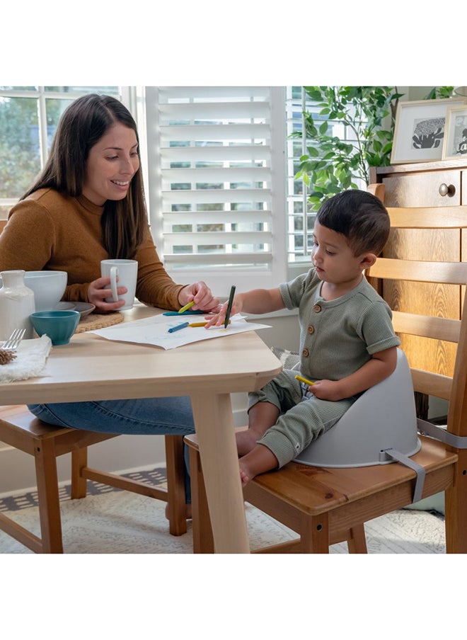 My Spot Easy-Clean Booster Seat – Easy to Clean, Lightweight, Attaches to Most Chairs, Grey (6–36 Months)