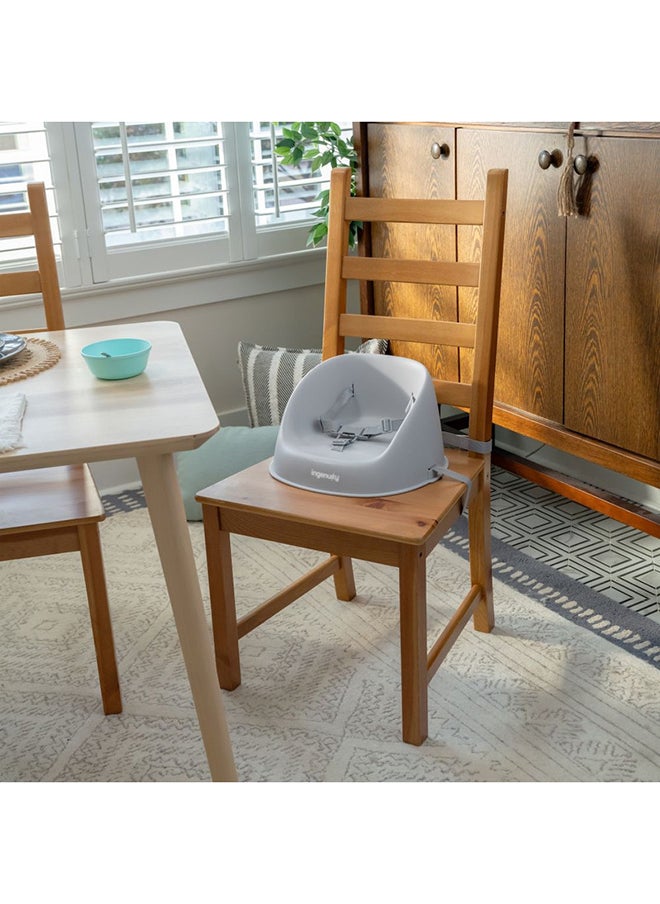 My Spot Easy-Clean Booster Seat – Easy to Clean, Lightweight, Attaches to Most Chairs, Grey (6–36 Months)