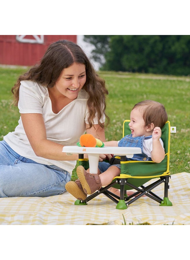 John Deere Pop ‘N Sit 3-in-1 Booster Seat – Floor Seat, Feeding Chair & Toddler Booster with Carry Bag (6–36 Months)