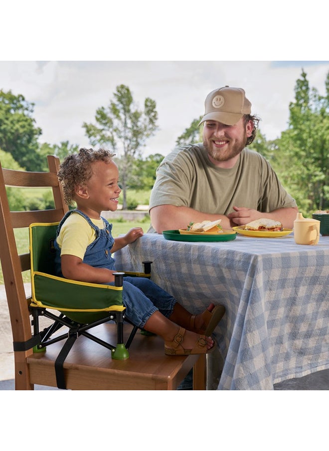 John Deere Pop ‘N Sit 3-in-1 Booster Seat – Floor Seat, Feeding Chair & Toddler Booster with Carry Bag (6–36 Months)