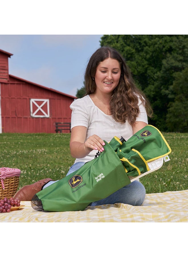 John Deere Pop ‘N Sit 3-in-1 Booster Seat – Floor Seat, Feeding Chair & Toddler Booster with Carry Bag (6–36 Months)