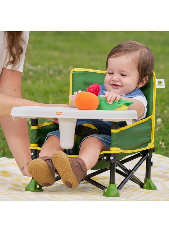 John Deere Pop ‘N Sit 3-in-1 Booster Seat – Floor Seat, Feeding Chair & Toddler Booster with Carry Bag (6–36 Months)