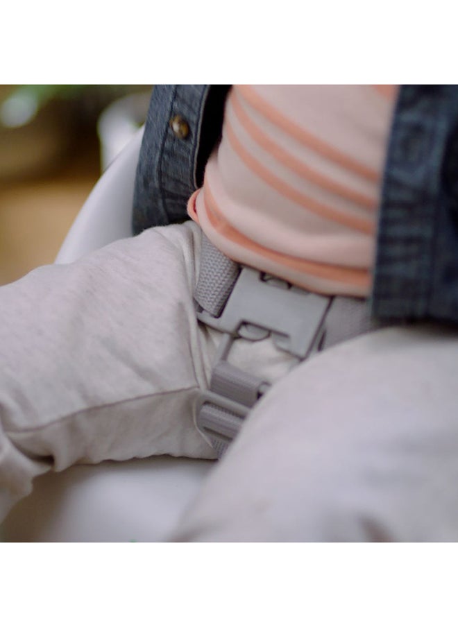 Simplicity Seat Easy-Clean Booster – Soft Seat, Easy to Wipe & Strap On, No Assembly Needed, Grey (6–36 Months)