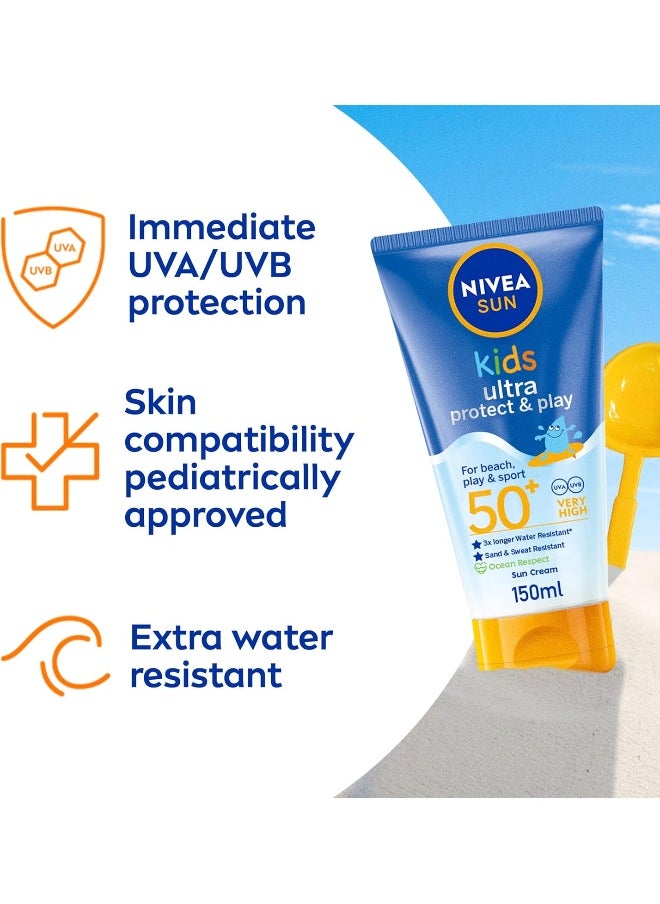 NIVEA SUN Kids Lotion, UVA & UVB Protection, Swim & Play, SPF 50+, 150ml