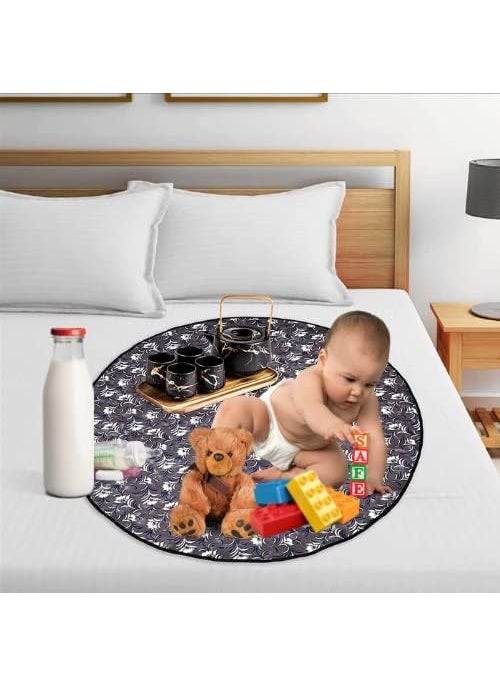 Khushimit Water Resistant Baby Bed Sheet Protector Baby Enjoy Food on Bed with Playing Baby Playing Sheet Picnic Mat for Baby with Stain Resistant Size 3636 Inch DesignKM1005
