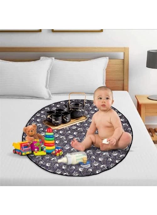 Khushimit Water Resistant Baby Bed Sheet Protector Baby Enjoy Food on Bed with Playing Baby Playing Sheet Picnic Mat for Baby with Stain Resistant Size 3636 Inch DesignKM1005