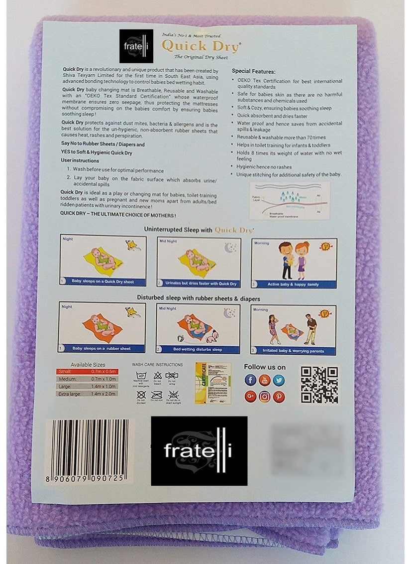 FRATELLI Quick Dry Safety Stitched Bed Protector XL45ft x 65ftLilac