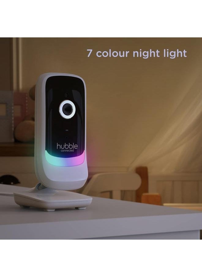 Nursery Pal Essentials 2.8 inch Video Baby Monitor, Club App with Room Temperature Sensor, Private Secure Wi-Fi Connection, Digital Zoom, Soothing Nature Sounds - White
