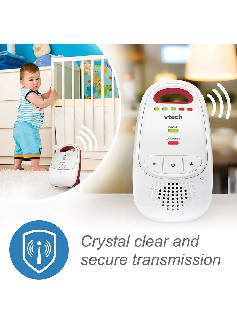Digital Audio Baby Monitor - Red & White, 5 volume levels and volume off
