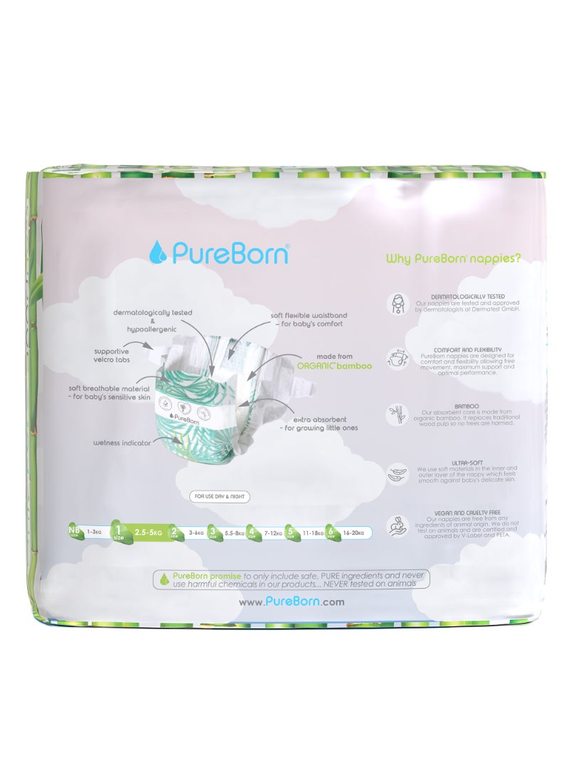 Organic Diapers Size-1 Upto 5kg Master Value Pack Clouds Print 136 Diapers