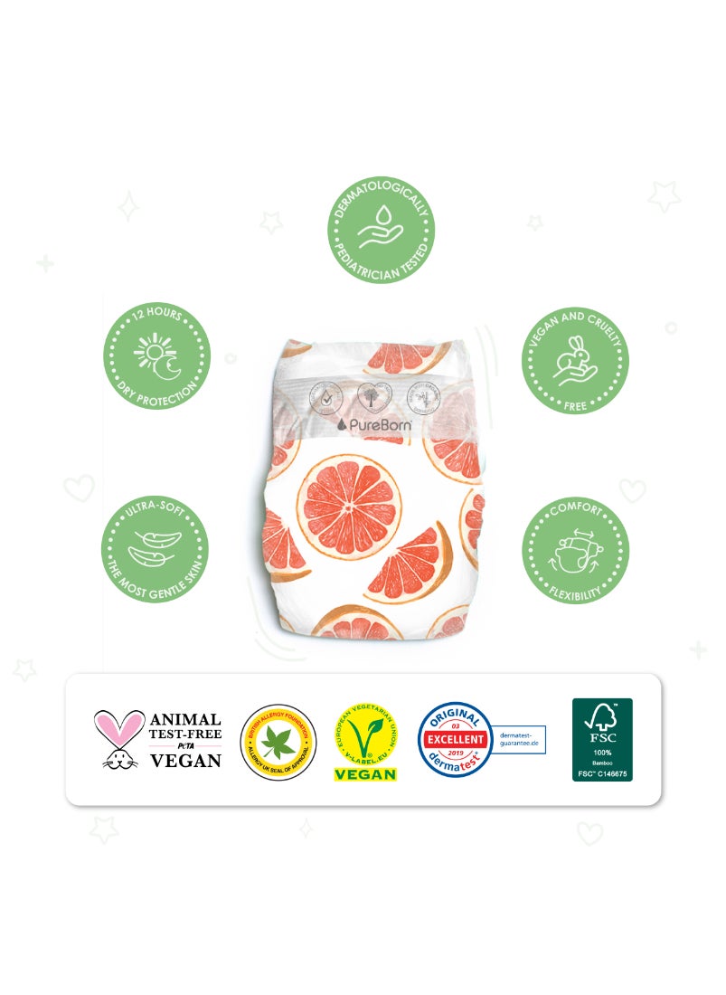 Organic Diapers Size-1 Upto 5kg Master Value Pack Clouds Print 136 Diapers