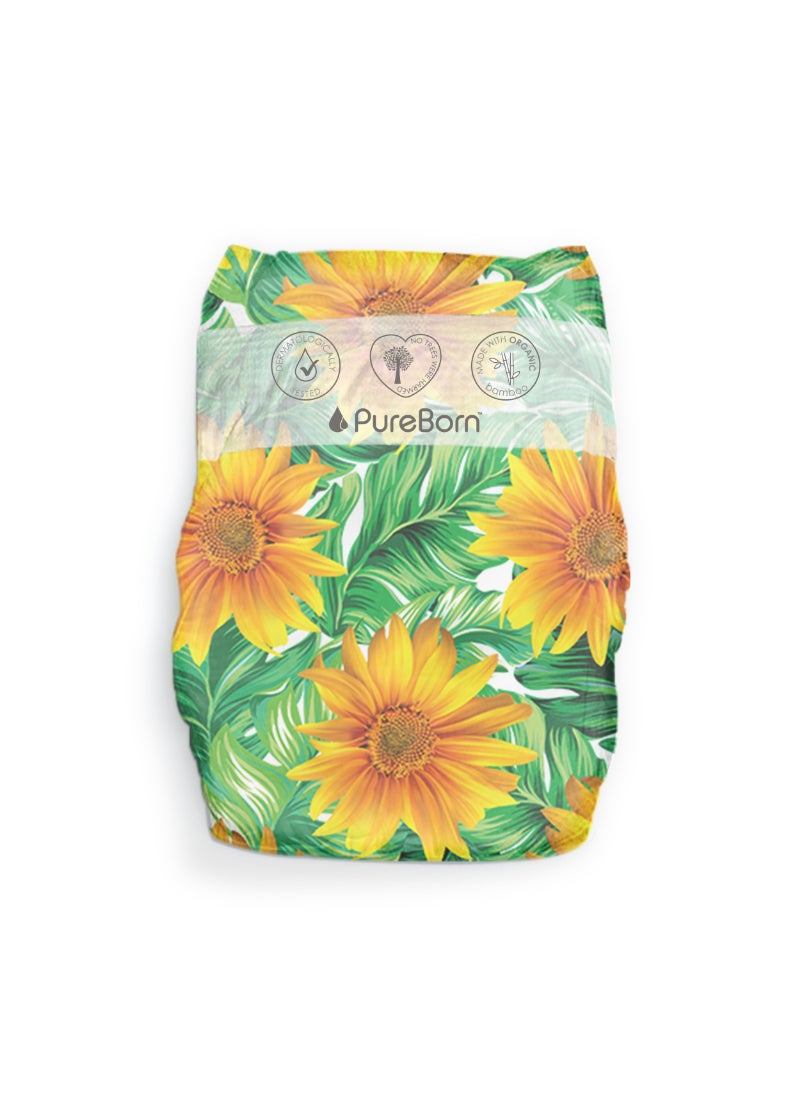 Organic Baby Tape Style Diapers Size-1 Upto 5 kg Sunflower Print 136 Diapers