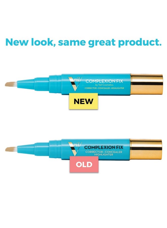 Veil Cosmetics - Complexion Fix Concealer - Liquid Concealer for Under Eye + Dark Circles - Highlight, Contour, Correct - Anti-Aging - Vegan Makeup Pen - Hydrating Lightweight (2N Light Neutral)