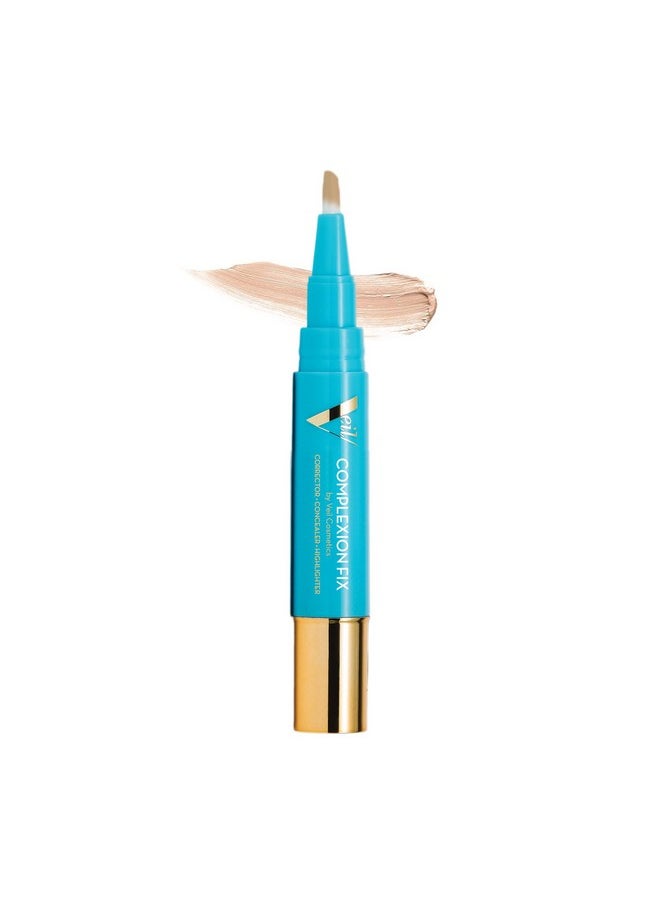 Veil Cosmetics - Complexion Fix Concealer - Liquid Concealer for Under Eye + Dark Circles - Highlight, Contour, Correct - Anti-Aging - Vegan Makeup Pen - Hydrating Lightweight (2N Light Neutral)