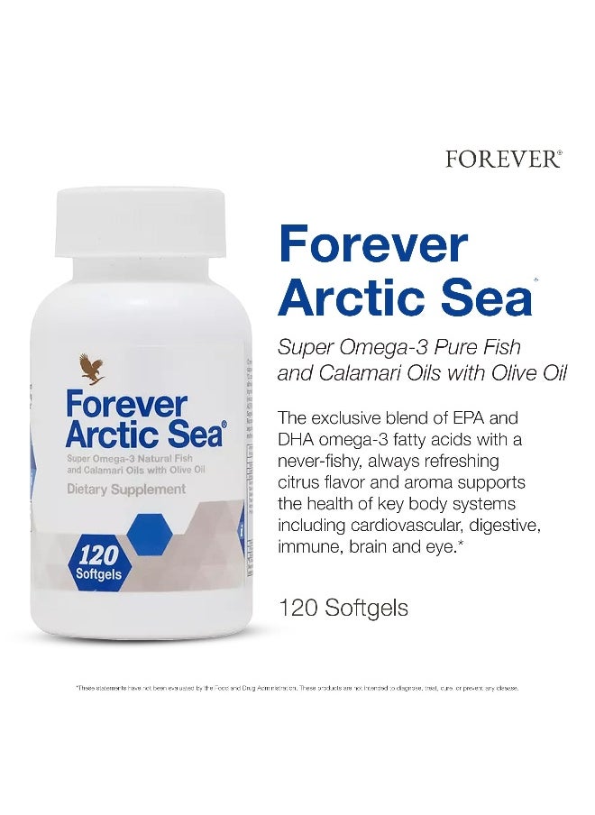 Forever Living - Arctic Sea Omega-3 - Supplement, EPA and DHA Fatty Acid Blend, Supports Heart, Brain, and Eye Health, Gluten-Free, 120 Softgels