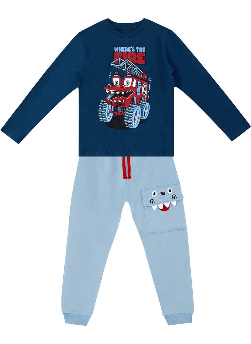 Monster Firefighter Boy T-Shirt Pants Set