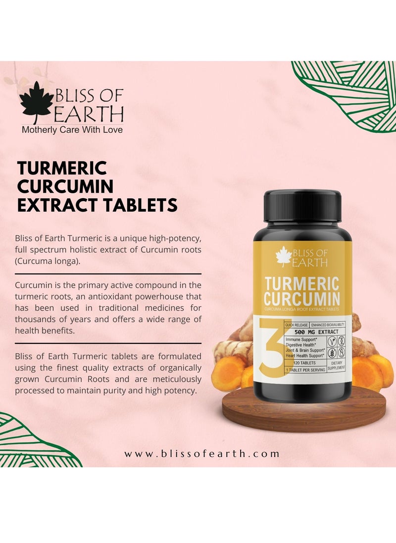 Turmeric Curcumin 500 Mg With Quick Release And Enhanced Bioavailability Premium 120 Tablets