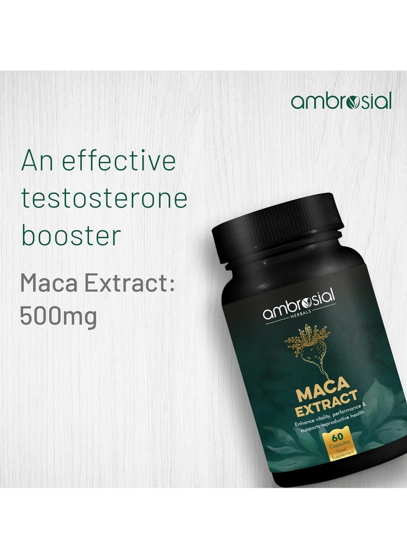 Ambrosial 500mg Maca Root Capsules for Men & Women 60 Capsules