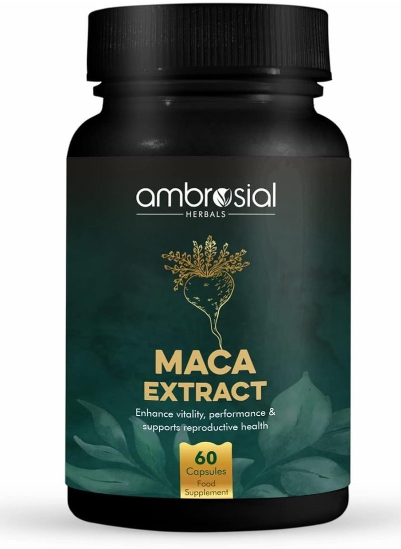 Ambrosial 500mg Maca Root Capsules for Men & Women 60 Capsules