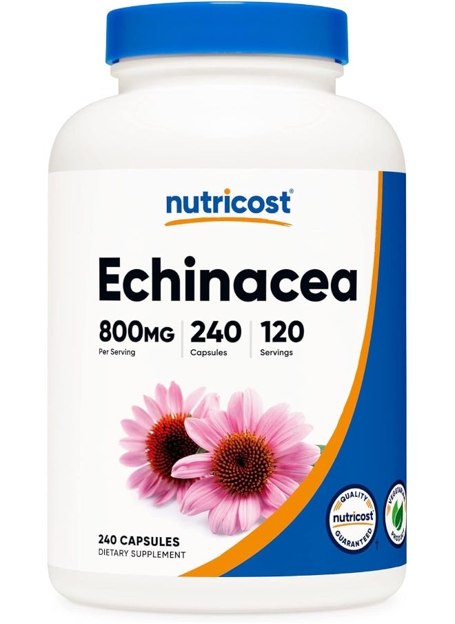 Echinacea 800 Mg 240 Capsules Veggie Caps Non Gmo Gluten Free 120 Servings
