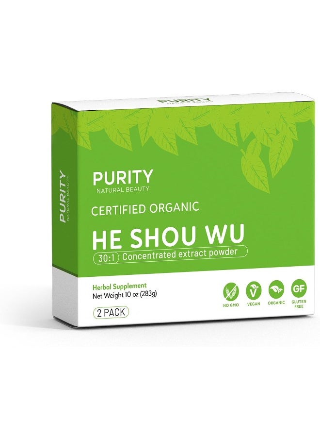 Certified Organic He Shou Wu Large 5oz Bag of 30:1 Concentrated-Fo-ti Organic Foti Extract Fo ti He Shou Wu Organic Plus Free Bamboo Spoon