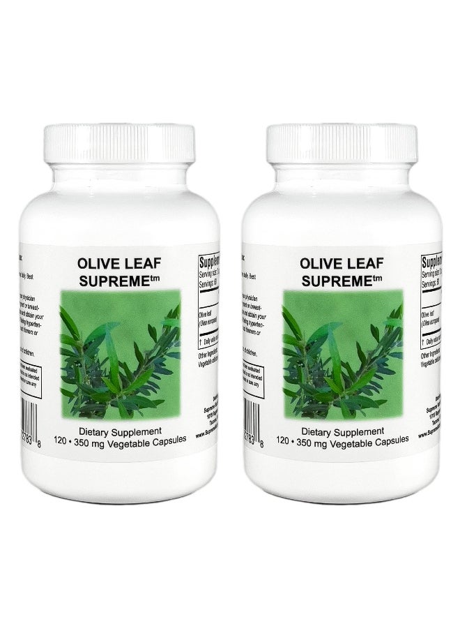 Supreme Nutrition Olive Leaf Supreme, 120 Pure 375 mg Capsules | 750 mg per Serving | 2 Pack