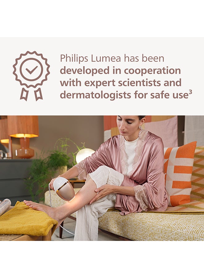 Lumea 9000 Series Ipl Hair laser Removal Device Smartskin Sensor Clinically Proven Performance, 4 Attachments BRI984/02, 60 Days Money Back Guarantee Rose Gold/White