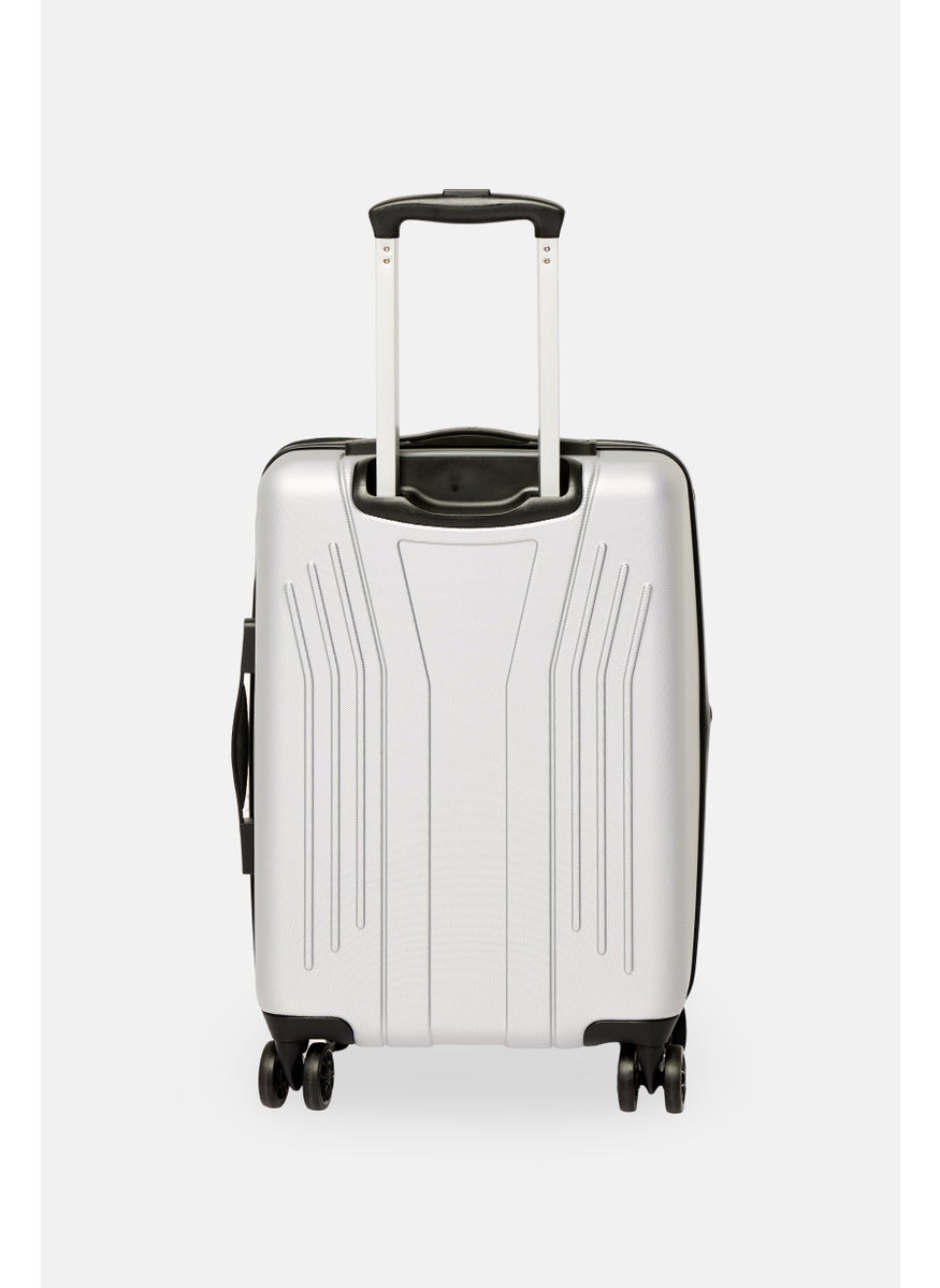 22,4 Inch Expandable Hardshell Brand Logo Cabin Spinner Luggage, Silver
