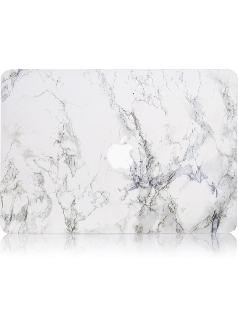 RUBAN Case Compatible with MacBook Air 13 Inch (Models: A1369 & A1466, Older Version 2010-2017 Release), Slim Snap On Hard Shell Protective Cover and Keyboard Cover (White Marble)