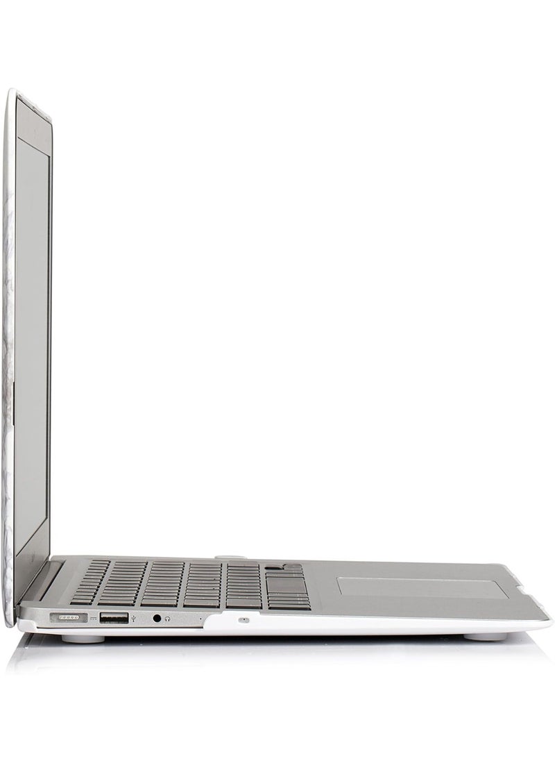 RUBAN Case Compatible with MacBook Air 13 Inch (Models: A1369 & A1466, Older Version 2010-2017 Release), Slim Snap On Hard Shell Protective Cover and Keyboard Cover (White Marble)